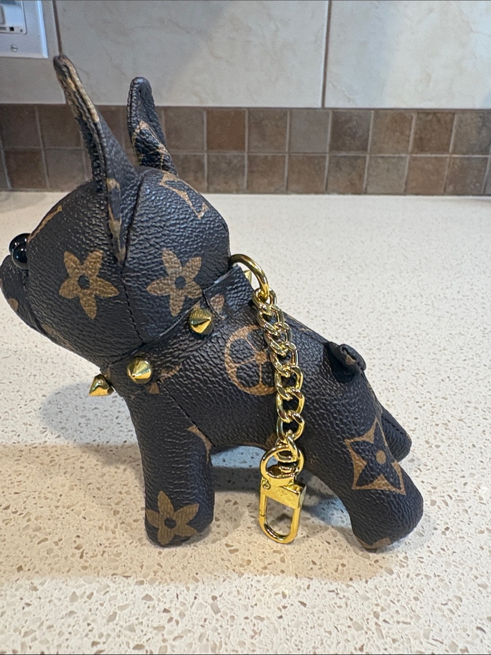 Designer-Style NEW Brown Frenchie Dog Bag Charm - Picture 5 of 5